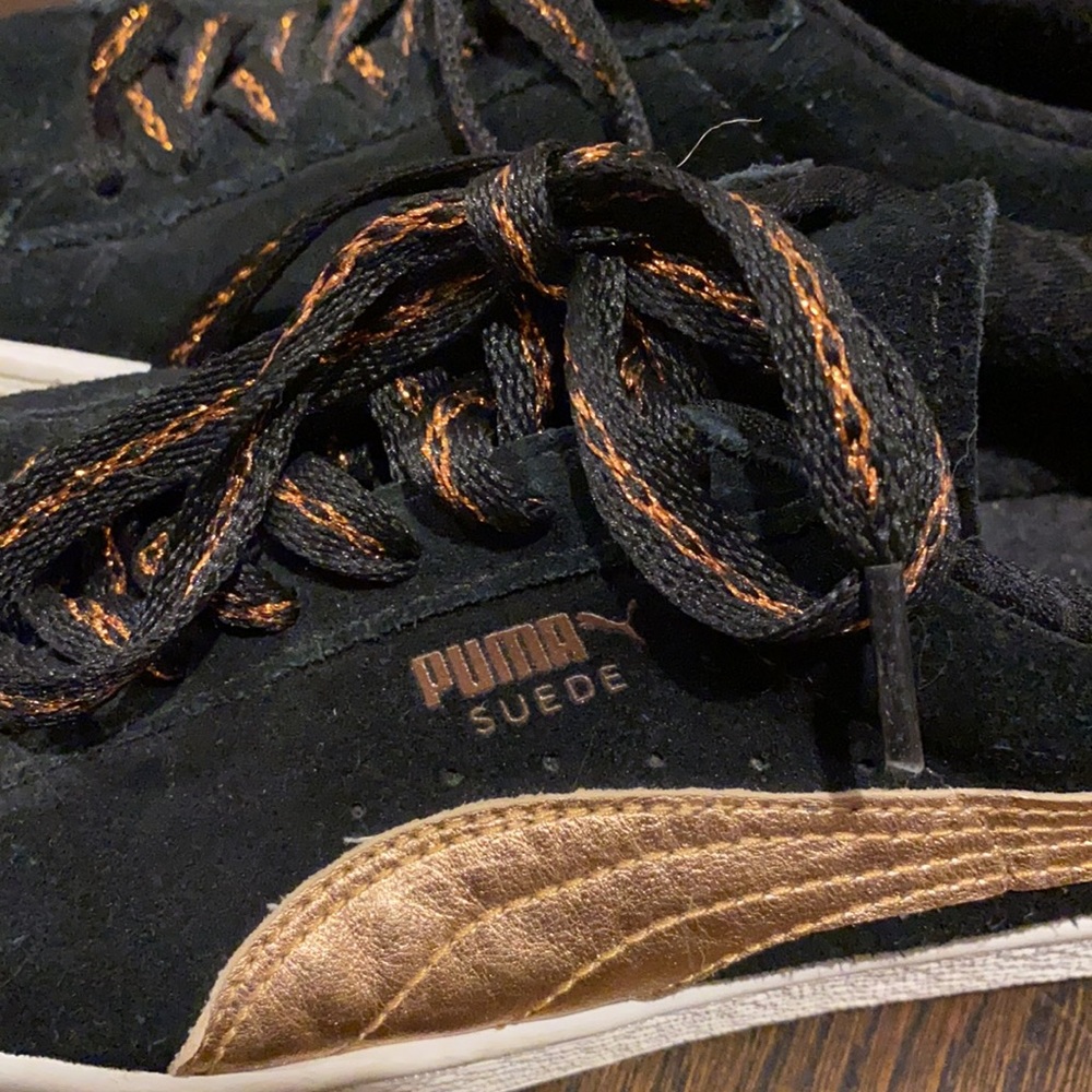 university gold sneakers